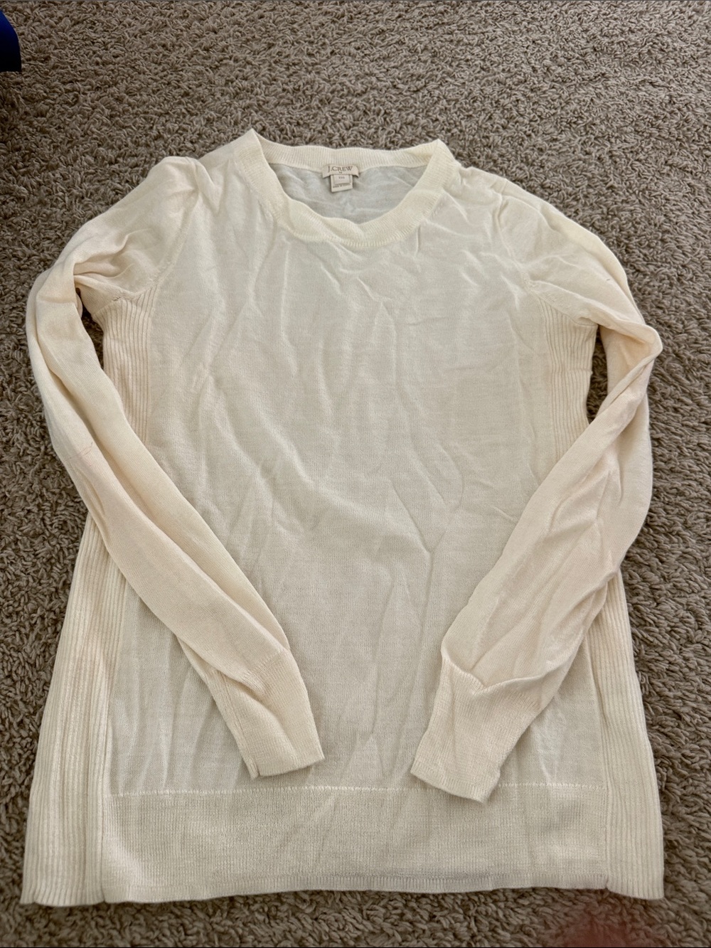 J. Crew Cream Lightweight Crewneck Sweater